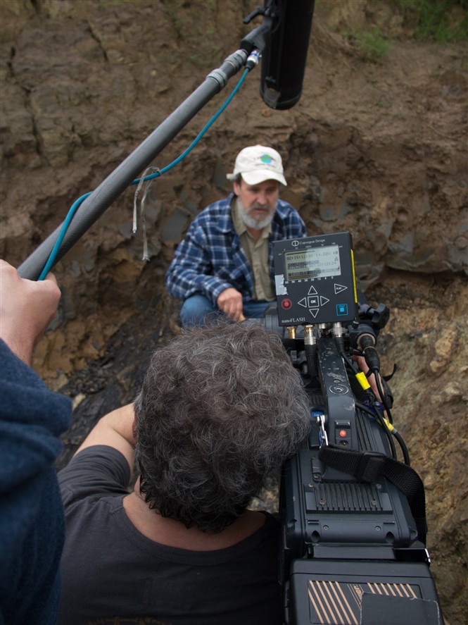 Qingdao crew members discussing a shoot plan
